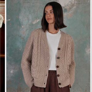 Pyne & Smith Merino Wool Cable Knit Cardigan with Pockets - XXL (NWT)